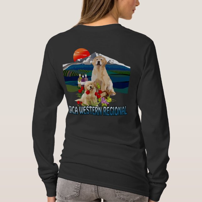 T-shirt longo do golden retriever da Capa das (Verso)