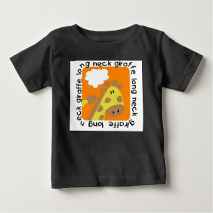 T-shirt longo do Raglan do bebê do girafa do