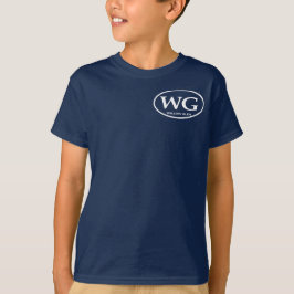 T-shirt longo do WG do marinho da Capa dos miúdos