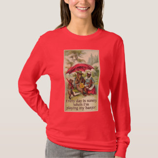 T-shirt longo escuro da luva das senhoras do urso