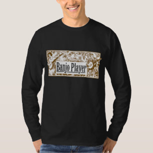 T-shirt longo escuro do slleve dos homens do