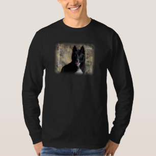T-shirt longo Nano da Capa de Hanes do lobo preto