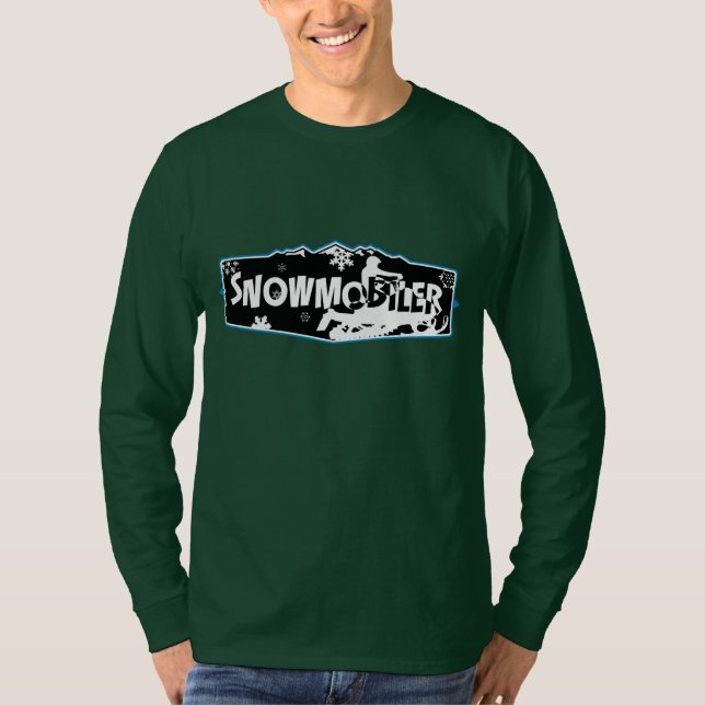 T-shirt longo Nano da Capa de Snowmobiler Hanes (Frente)