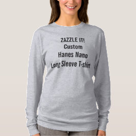 T-shirt longo Nano da Capa do Hanes das mulheres