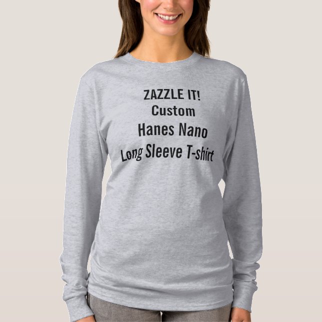 T-shirt longo Nano da Capa do Hanes das mulheres (Frente)