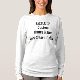 T-shirt longo Nano da Capa do Hanes das mulheres