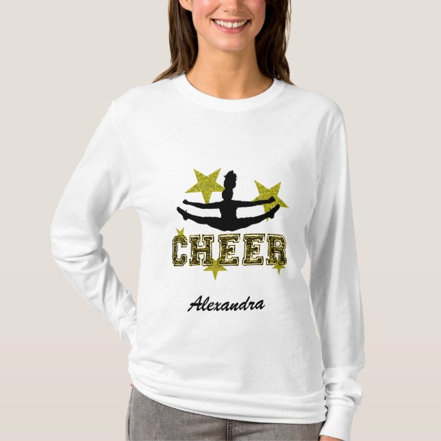 T-shirt longo personalizado cheerleader da Capa (Frente)