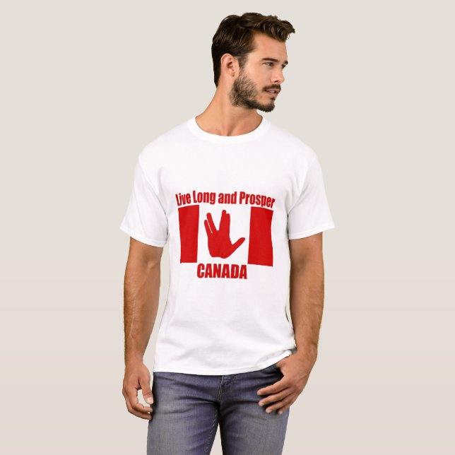 T-shirt longo vivo de Canadá (Frente Completa)