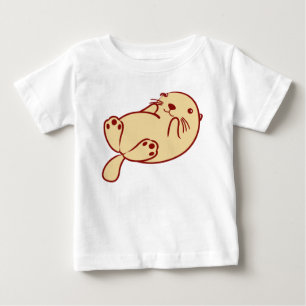 T-shirt Lontra de mar de Kawaii Brown