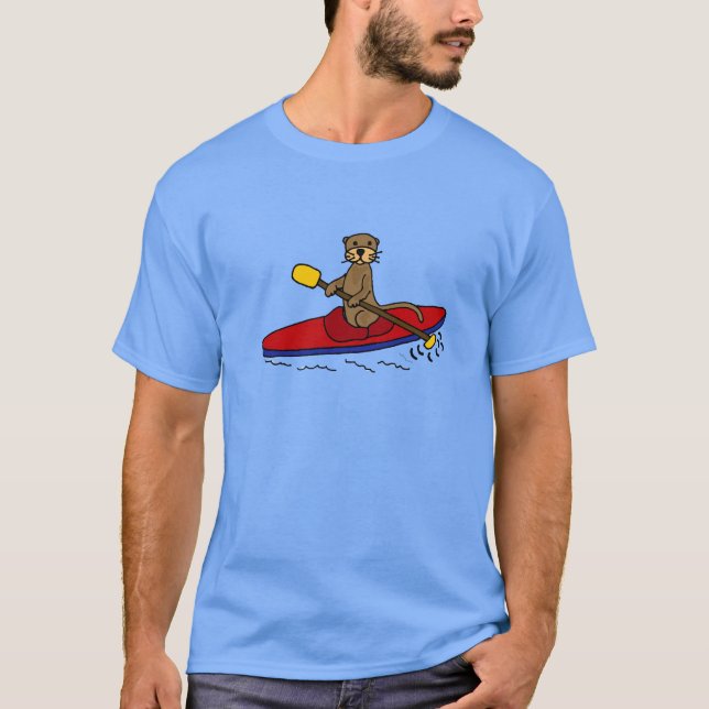 T-shirt Lontra engraçada que Kayaking (Frente)