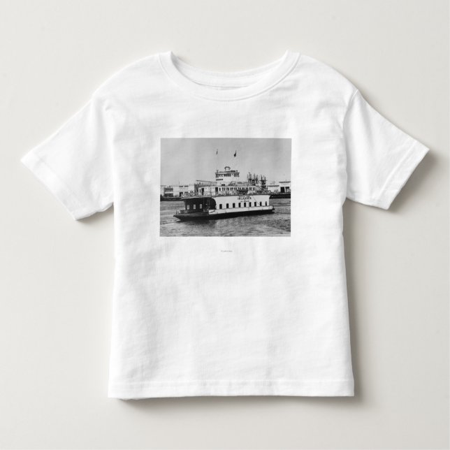 T-shirt Los Angeles, insular da balsa de CA perto do porto (Frente)