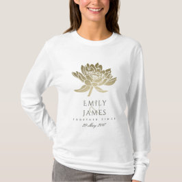 T-SHIRT LOTUS BRANCO DOURADO E GLAMOROSO SALVE O PRESENTE 