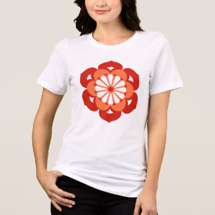 T-shirt Lotus Flower Mandala, Pastel Orange e Mandarin