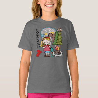T-shirt Loura Hair Girl I Love Camping