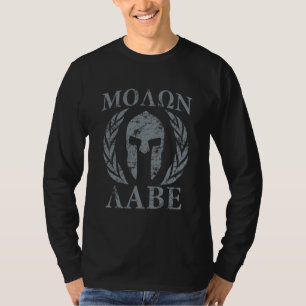 T-shirt Louros da máscara do guerreiro de Molon Labe no