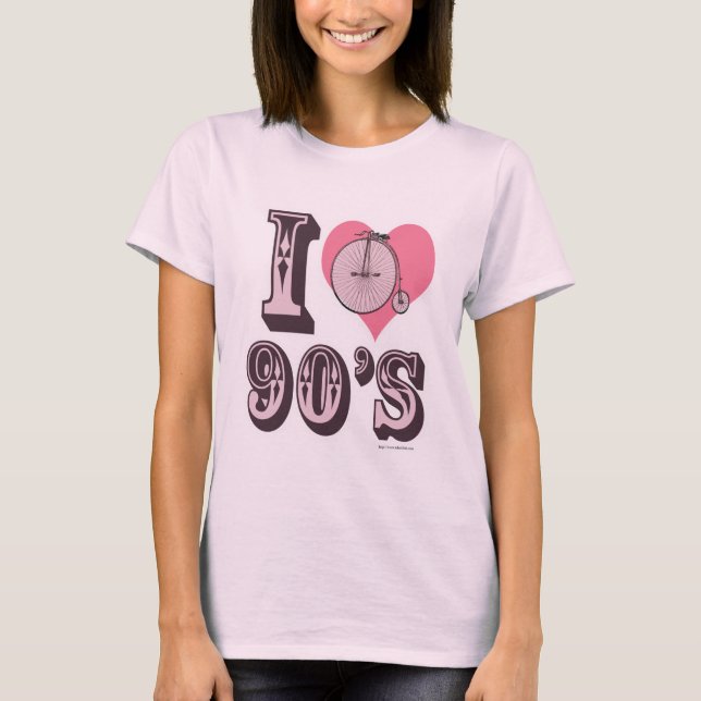 T-shirt Love 1890s Vintage Heart Slogan Parody (Frente)