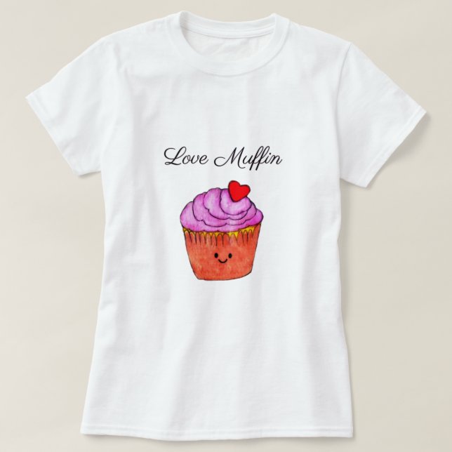 T-shirt Love Muffin Pink (Frente do Design)