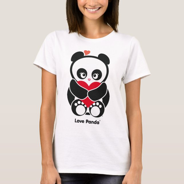 T-shirt Love Panda® MicroFiber Ladies Roupa (Frente)