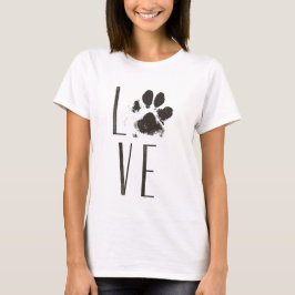 T-shirt Love Pet Paw Print Grunge