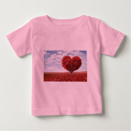 T-shirt Love Red Heart Tree Baby Fine Jersey T Shirt