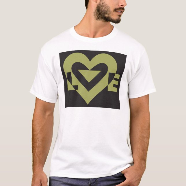 T-shirt Love Sage Green em preto (Frente)