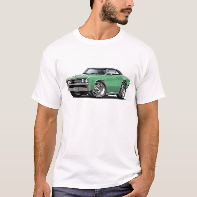 T-shirt Lt 1967 de Chevelle Verde Preto Parte superior (Frente)