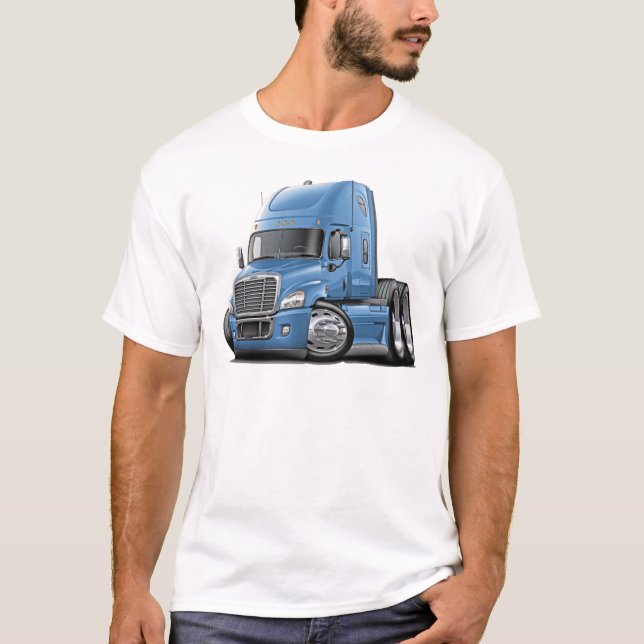 T-shirt Lt Azul Caminhão de Freightliner Cascadia (Frente)