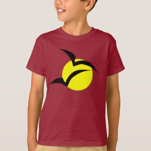 T-shirt Lua cheia e morcegos