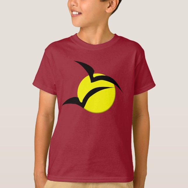 T-shirt Lua cheia e morcegos (Frente)