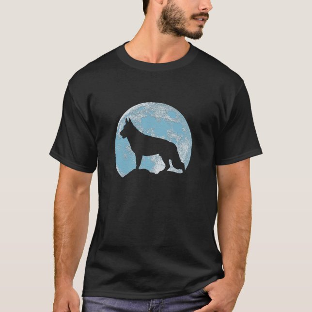 T-shirt Lua do german shepherd (Frente)