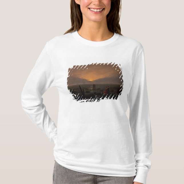 T-shirt Lua que aumenta sobre o mar, 1821 (Frente)