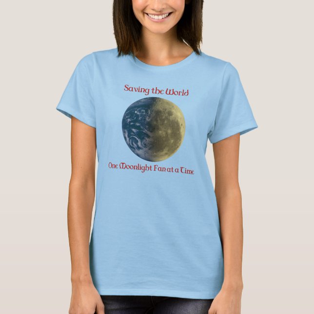 T-shirt Lua - Salvar o mundo (Frente)
