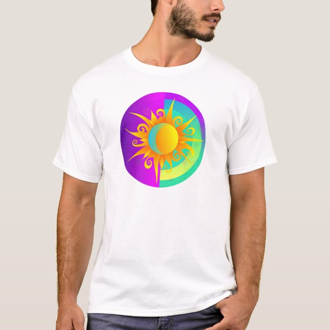 T-shirt Lua Solar Azul Roxo (Frente)
