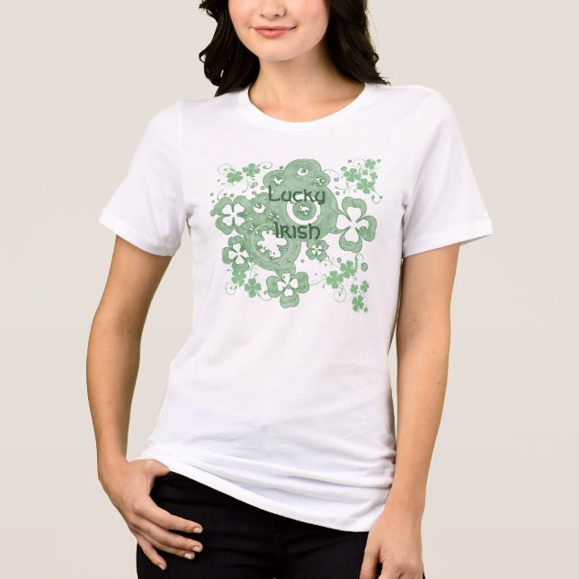 T-shirt Lucky Four Leaf Clover - Irlandês Sortudo (Frente)