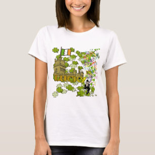 T-shirt Lucky Leprechaun e seu Castelo Irlandês