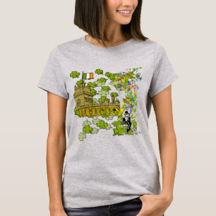 T-shirt Lucky Leprechaun e seu Castelo Irlandês