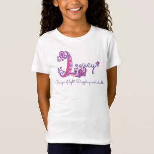 T-shirt Lucy Girl L name que significa monograma tee