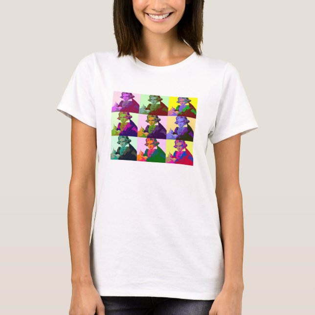T-shirt Ludwig Van Beethoven Pop Art (Frente)