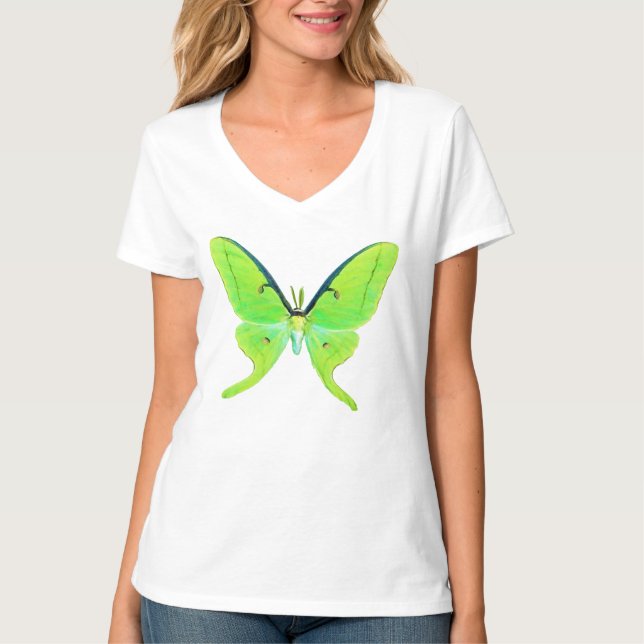 T-shirt Luna moth - verde limão (Frente)
