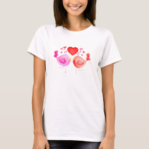 T-shirt lunático da arte da aguarela dos pássaro