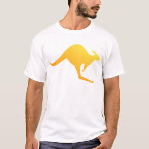 T-shirt Lupulagem australiana alaranjada do canguru do por