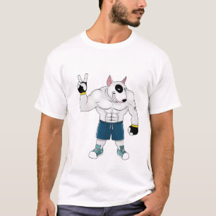 T-shirt luta de cão de bull terrier