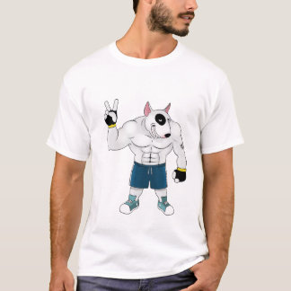 T-shirt luta de cão de bull terrier