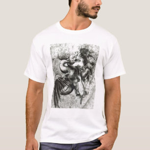 T-shirt Luta entre um dragão e um leão