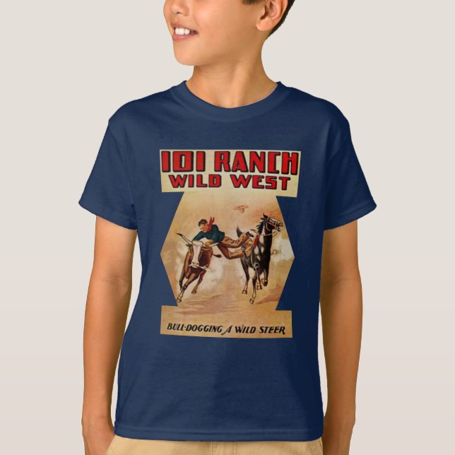 T-shirt luta Ranch Western Rodeo Steer (Frente)