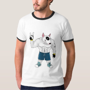 T-shirt lutador do cão de bull terrier