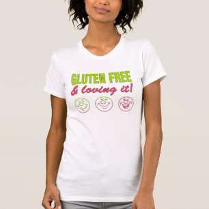 T-shirt Luten Free e Loving it! Gluten Alergia Celiac