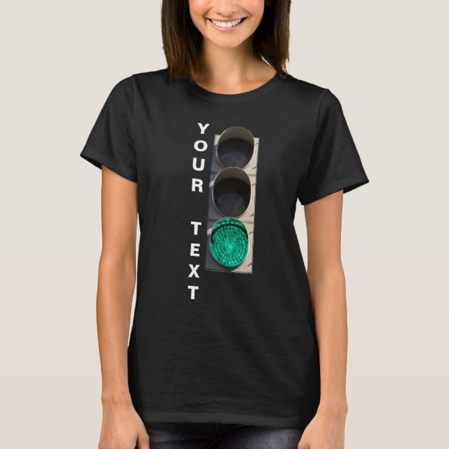 T-shirt Luz de trânsito - Preto verde (Frente)