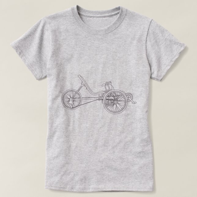 T-shirt Luz Recumbent de Trike (Frente do Design)
