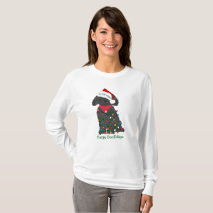 T-shirt Luzes de Natal personalizadas Labradoodle